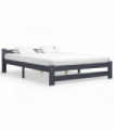 Bed Frame Dark Grey Solid Pine Wood 140x200 cm