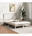 Bed Frame White Solid Wood Pine 140x200 cm