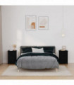 Bedside Cabinets 2 pcs Black 40x35x61.5 cm Solid Wood Pine