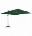 Cantilever Umbrella with Aluminium Pole 400x300 cm Green