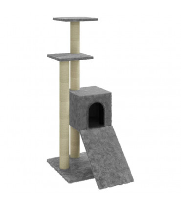 Cat Tree with Sisal Scratching Posts Light Grey 92 cm