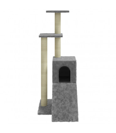 Cat Tree with Sisal Scratching Posts Light Grey 92 cm