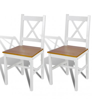 Dining Chairs 2 pcs White Pinewood