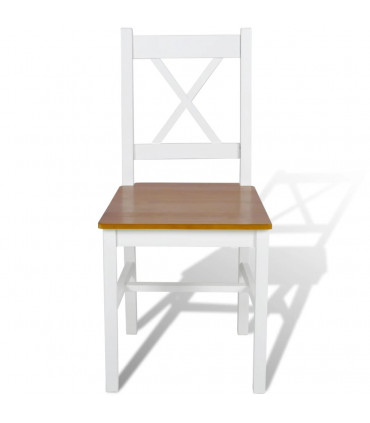 Dining Chairs 2 pcs White Pinewood