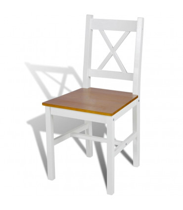 Dining Chairs 2 pcs White Pinewood
