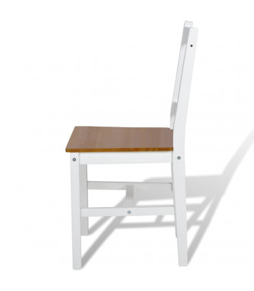 Dining Chairs 2 pcs White Pinewood