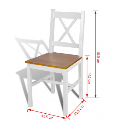 Dining Chairs 2 pcs White Pinewood