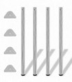 4 Height Adjustable Table Legs Chrome 1100 mm