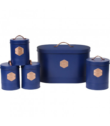 5 Piece Kitchen Canister Set - Tin Navy