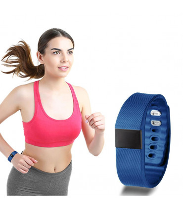 BAS-Tek Classic Fitness Bluetooth OLED display Sports Activity Bracelet - Navy