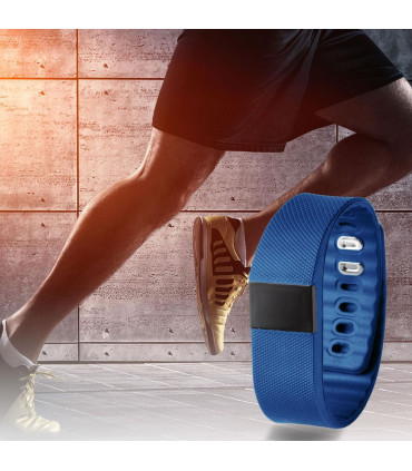 BAS-Tek Classic Fitness Bluetooth OLED display Sports Activity Bracelet - Navy
