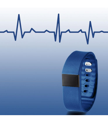 BAS-Tek Classic Fitness Bluetooth OLED display Sports Activity Bracelet - Navy