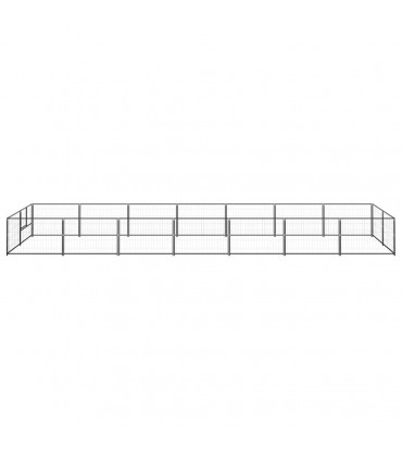 vidaXL Dog Kennel Black 14 m² Steel