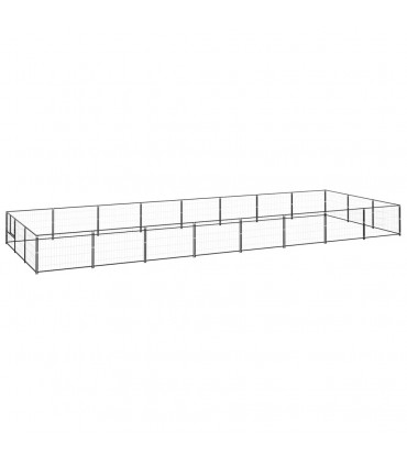 vidaXL Dog Kennel Black 24 m² Steel