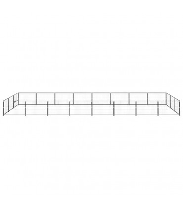 vidaXL Dog Kennel Black 24 m² Steel