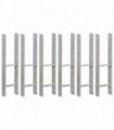 vidaXL Fence Anchors 6 pcs Silver 14x6x60 cm Galvanised Steel