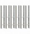 Fence Anchors 6 pcs Silver 8x6x60 cm Galvanised Steel
