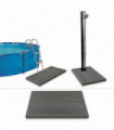 Floor Element for Solar Shower Pool Ladder WPC
