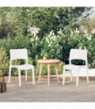 Garden Chairs 2 pcs White Polypropylene