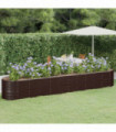 Garden Planter Powder-coated Steel 440x80x68 cm Brown
