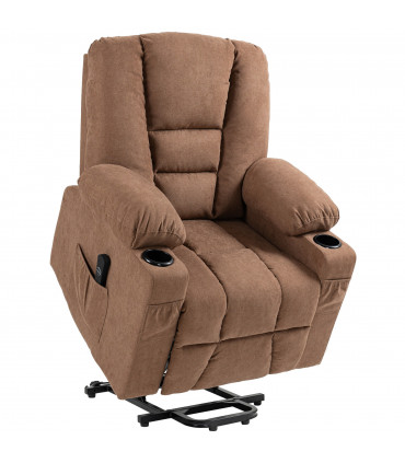 HOMCOM Riser and Recliner Chair w/ Remote, Lift Chair for Elderly, Brown