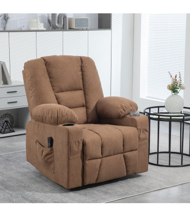 HOMCOM Riser and Recliner Chair w/ Remote, Lift Chair for Elderly, Brown