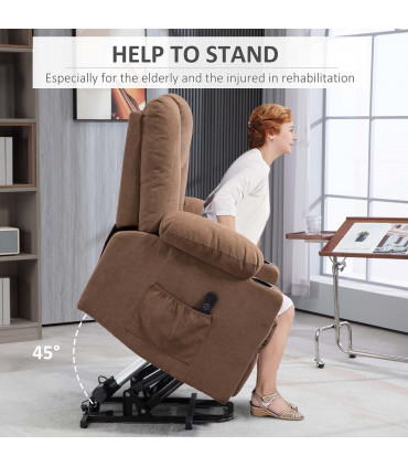 HOMCOM Riser and Recliner Chair w/ Remote, Lift Chair for Elderly, Brown