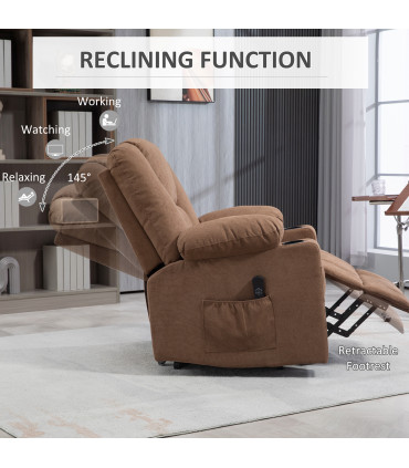 HOMCOM Riser and Recliner Chair w/ Remote, Lift Chair for Elderly, Brown