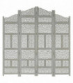 Hand carved 4-Panel Room Divider Grey 160x165 cm Solid Mango Wood