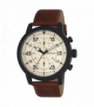 Wristwatches Faux Leather Cream 44mm Henley Men's Bold Textured Sp