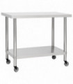 Kitchen Work Table with Wheels 80x60x85 cm Stainless Steel