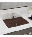 Luxury Basin with Faucet Hole Matt Dark Brown 60x46 cm Ceramic