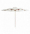 Outdoor Parasol with Wooden Pole 350 cm Sand White