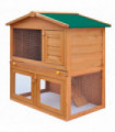 Outdoor Rabbit Hutch Small Animal House Pet Cage 3 Doors Wood