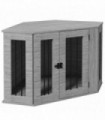 PawHut Dog Crate Furniture for Medium Dogs w/ Cushion, Large Door - Grey