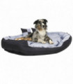 vidaXL Reversible & Washable Dog Cushion Grey and Black 150x120x25 cm