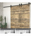 Sliding Door Hardware Kits 2 pcs 200 cm Steel Black