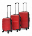 vidaXL Three Piece Hardcase Trolley Set Red 45.5/55/66 cm