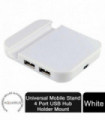 Universal Mobile Stand 4 Port USB Hub Holder Mount, White