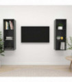 Wall-mounted TV Cabinets 2 pcs High Gloss Grey Engineered Wood