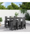 vidaXL 7 Piece Garden Bar Set Grey Solid Wood Pine
