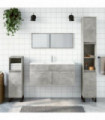 vidaXL Bathroom Cabinet with Mirror Concrete Grey Engineered Wood