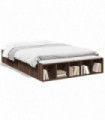 vidaXL Bed Frame Brown Oak 120x190 cm Small Double Engineered Wood
