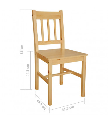 Dining Chairs 2 pcs Pinewood
