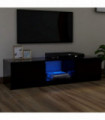 TV Cabinet with LED Lights Black 140x40x35.5 cm