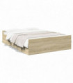 vidaXL Bed Frame with Drawers Sonoma Oak 120x200 cm Engineered Wood