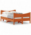 vidaXL Bed Frame with Headboard Wax Brown 120x200 cm Solid Wood Pine