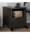 vidaXL Bedside Cabinet Black 36x39x43.5 cm Steel