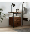 vidaXL Bedside Cabinet Brown Oak 34x35.5x50 cm Engineered Wood
