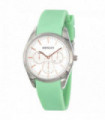 Watch Henley Ladies Sports Silver Dial with Green Rubber Strap 34mm Silicone
